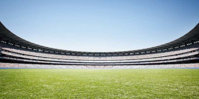 digitally created Stadium with empty pitch