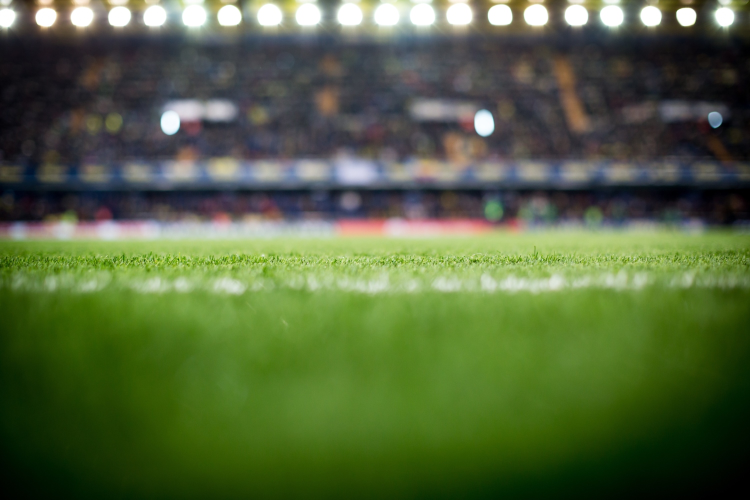 The play field at the soccer stadium