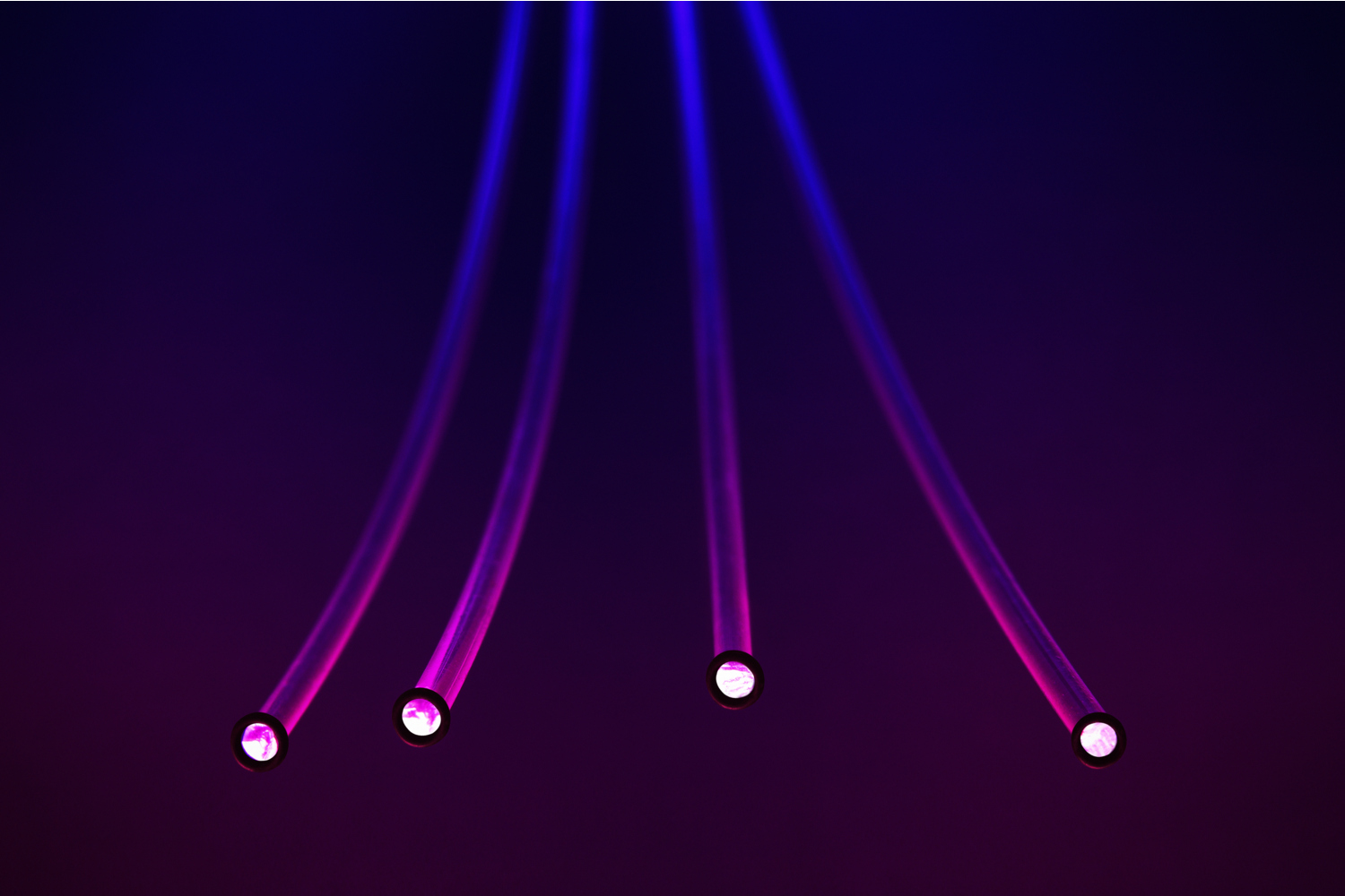 Fibre optic digital telecommunication cables, close-up