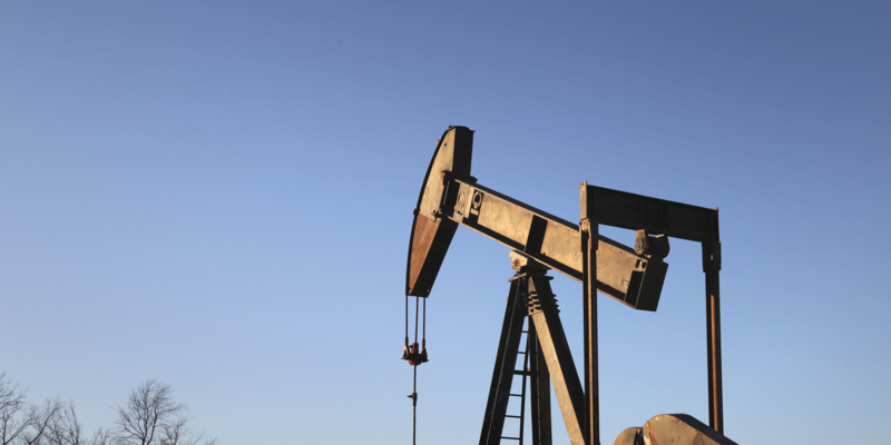 Close up picture of old rusty pump jack in the oilfield in Texas, USA