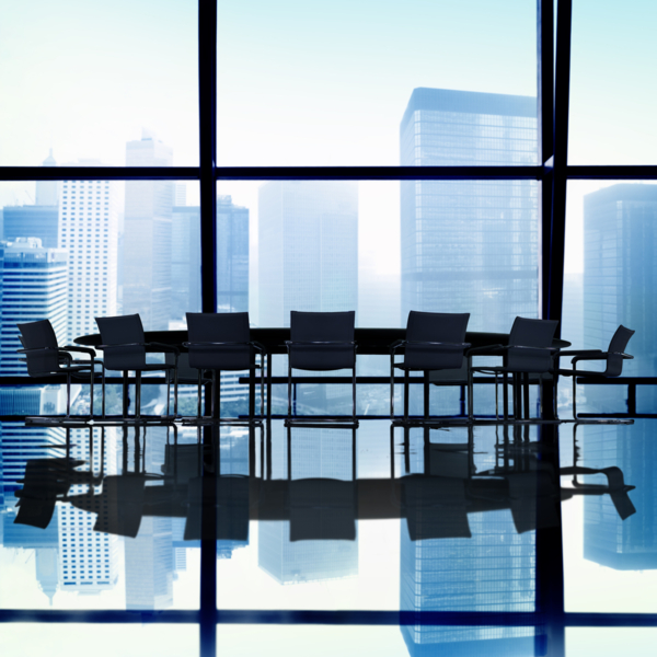 Silhouette of Meeting Table in the Office