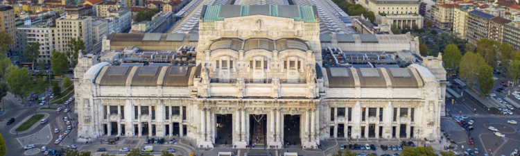 Italy, Lombardy, Milan, Central City Station and Piazza Duca D'Aosta (1931, largest train station in Europe by volume)