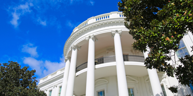 Side view of back of the White House